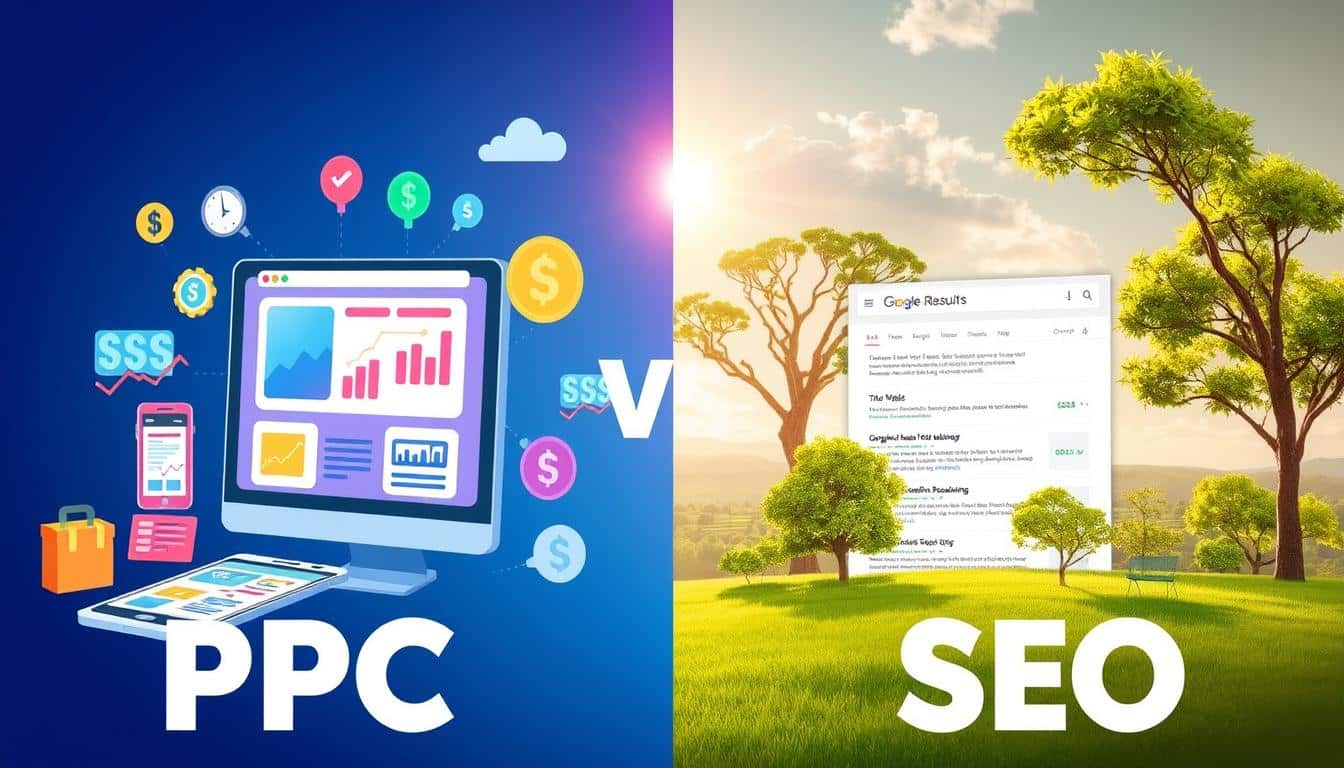 PPC versus SEO comparison graphic atd-advertising